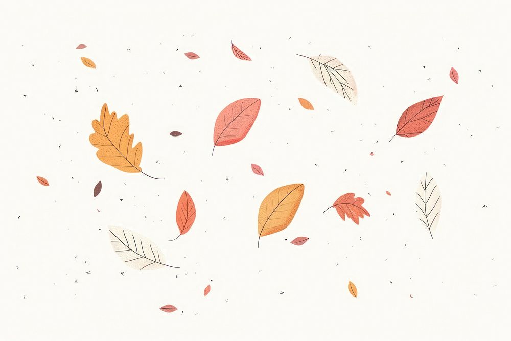 Autumn leaves flying flat illustration art illustrated graphics.