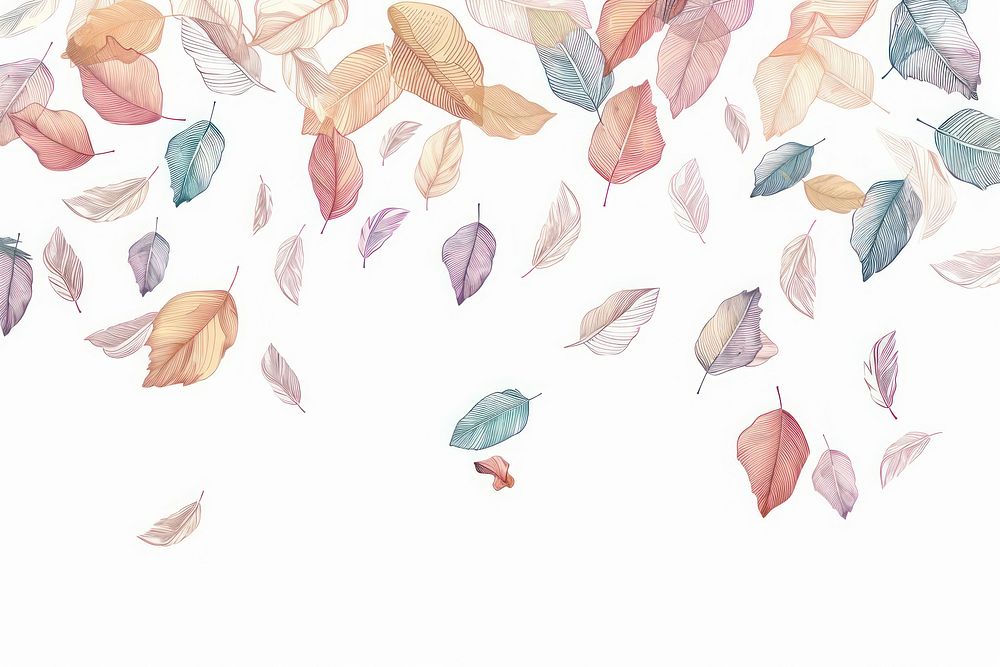 Autumn leaves flying flat illustration art illustrated blossom.