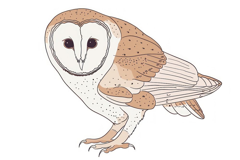 Barn owl flat illustration art illustrated drawing.
