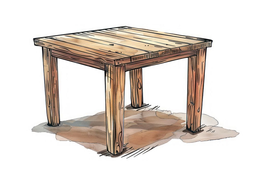 Brown wooden table illustration furniture outdoors plywood.