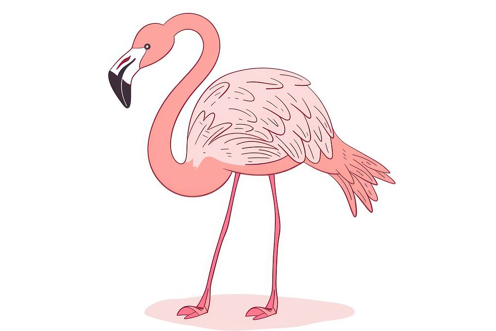 Flamingo flat illustration animal bird.