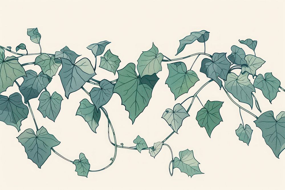Ivy flat illustration plant leaf vine.