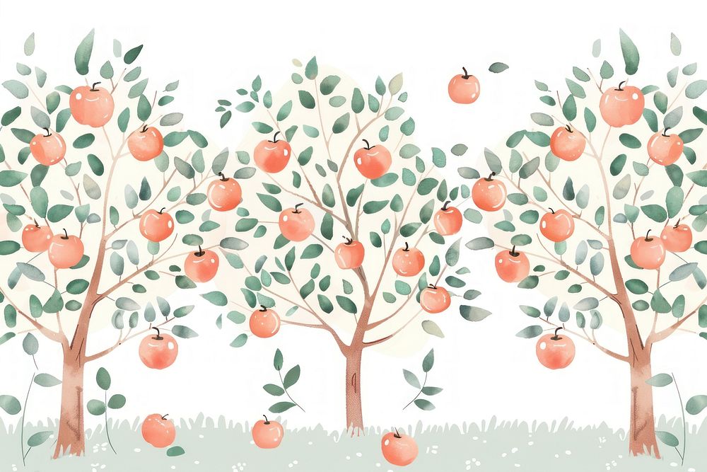 Orchard flat illustration art illustrated painting.