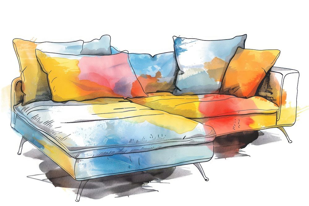L sofa art furniture cushion.
