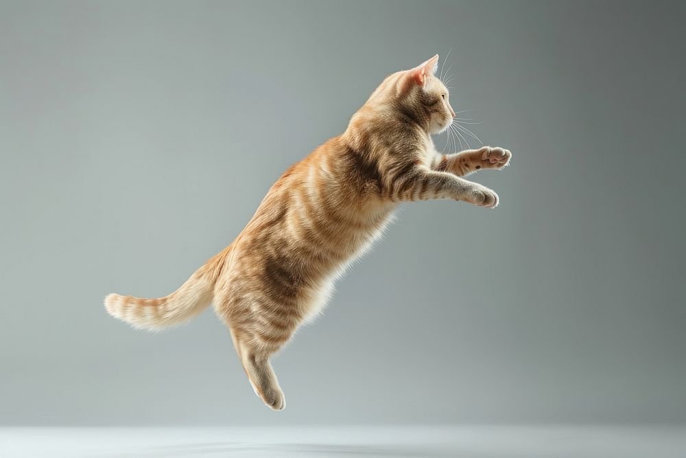 Levitating cat animal mammal kitten.