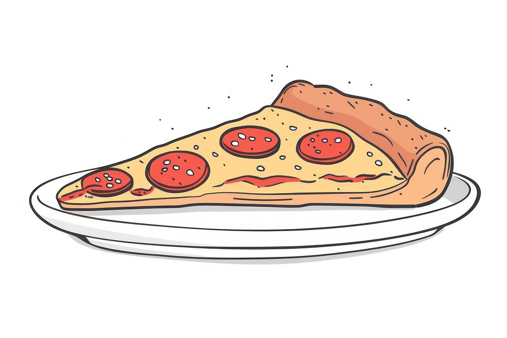 Slice of a whole italian cuisine pizza pan flat illustration weaponry dessert cooking.