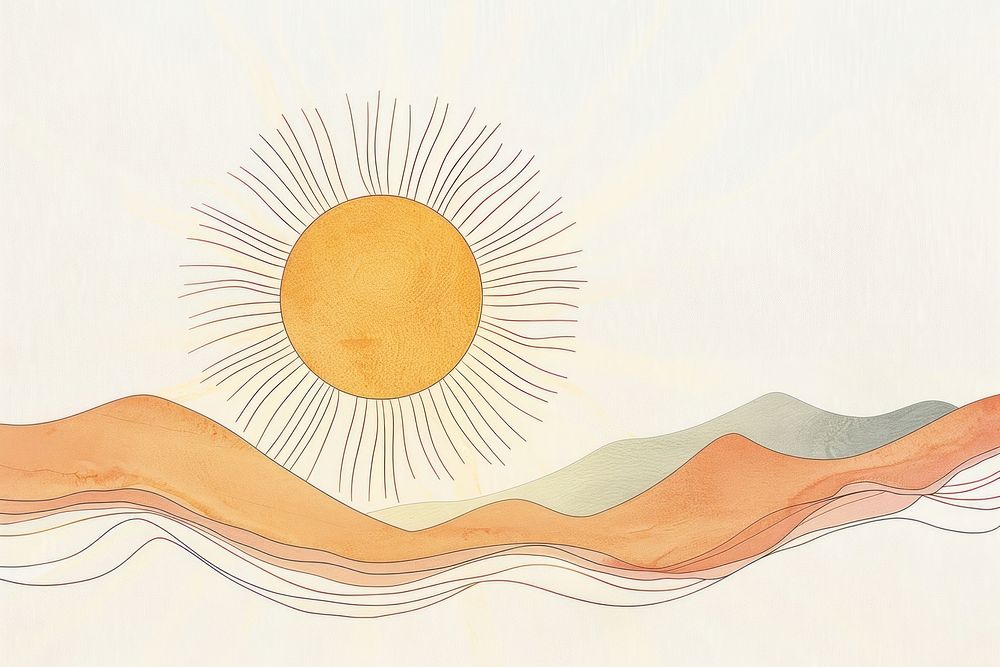 Sun art illustrated painting.