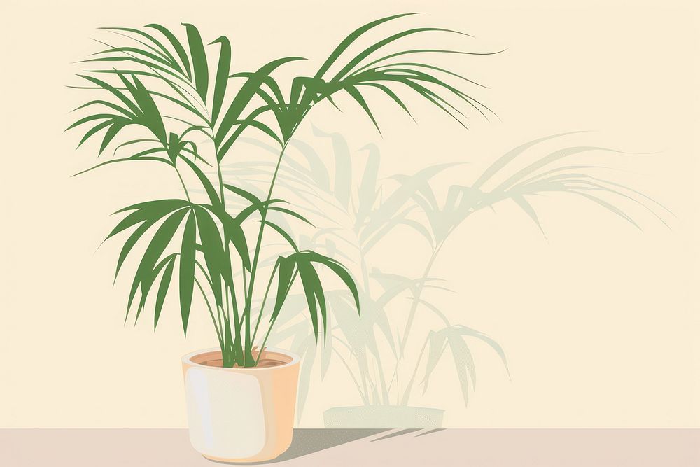 Parlor palm flat illustration arecaceae plant tree.