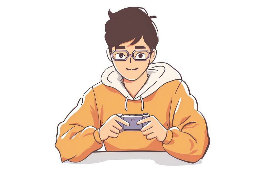 Person gaming flat illustration art illustrated electronics.