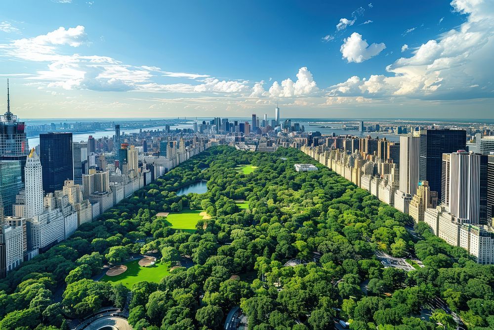 Central Park sky architecture cityscape.
