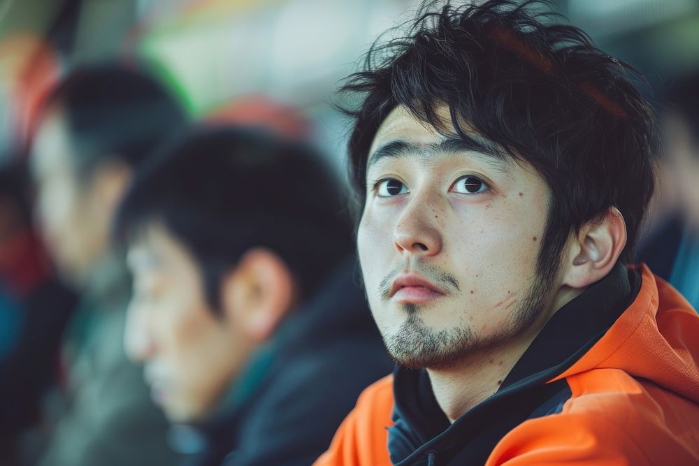 Anxious japanese man photo photography portrait.