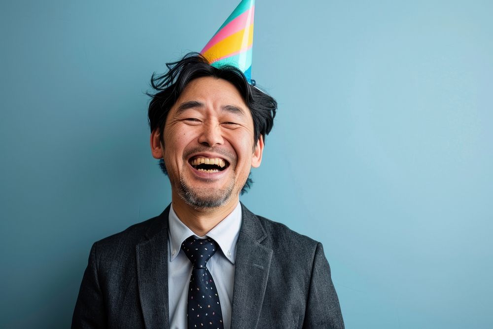 Japanese businessman happy hat accessories.