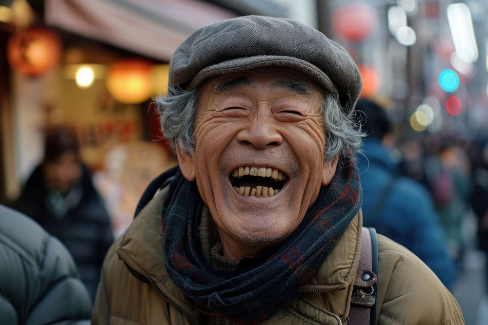 Japanese man laughing clothing apparel.