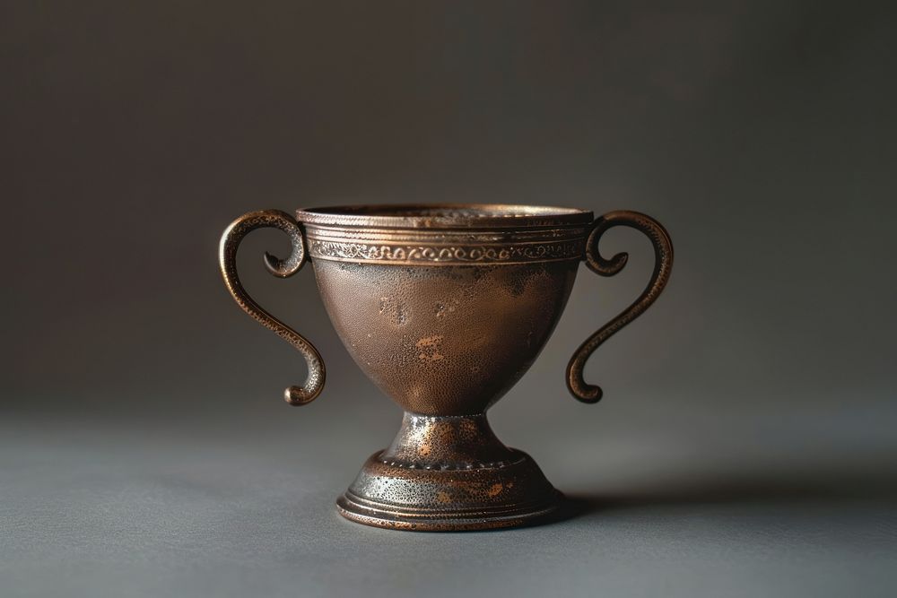 Bronze trophy cup mug.