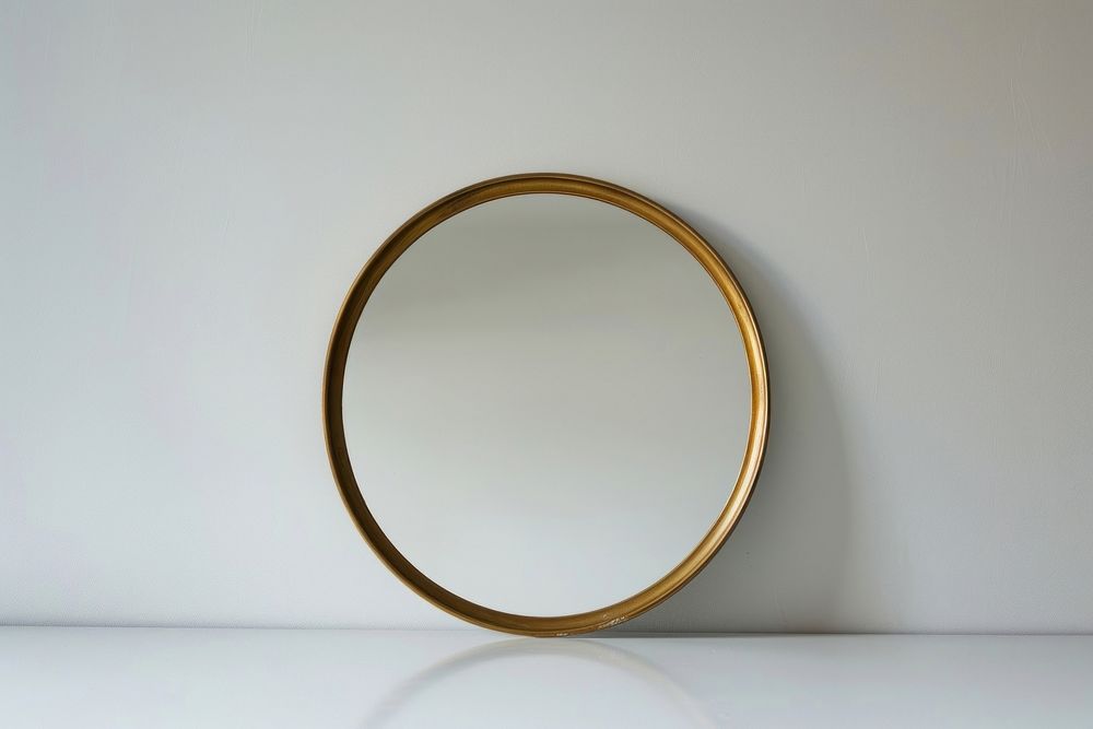 Gold framed mirror photo photography oval.