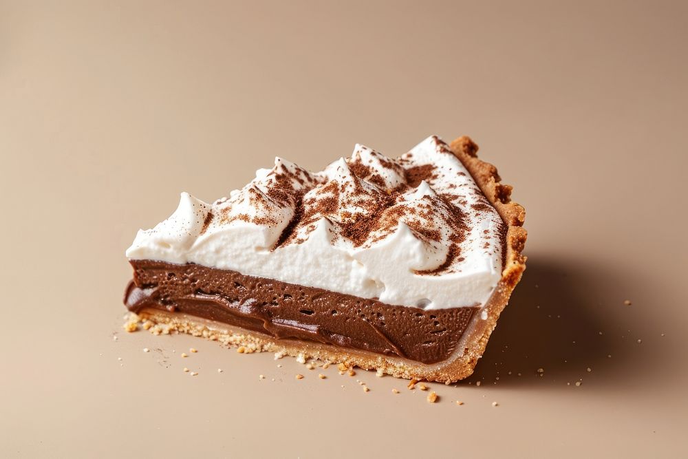 Delicious Slice of Chocolate Cream Pie cream dessert creme.