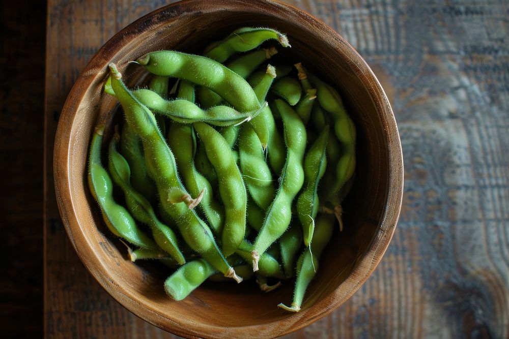 Edamame wood bowl vegetable produce | Free Photo - rawpixel