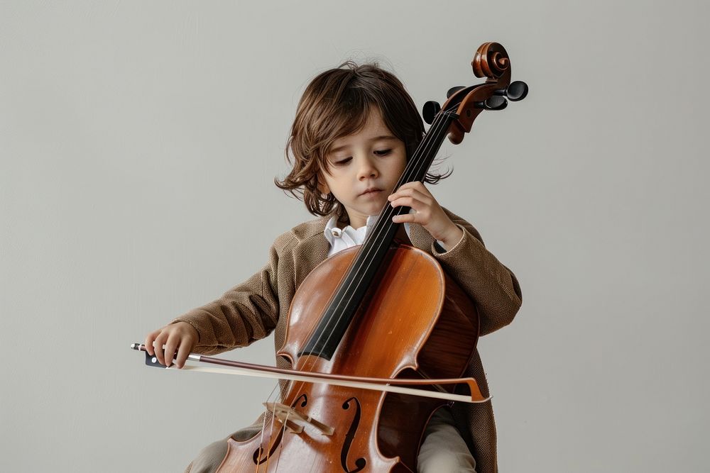 Kid playing Cello cello recreation performer.