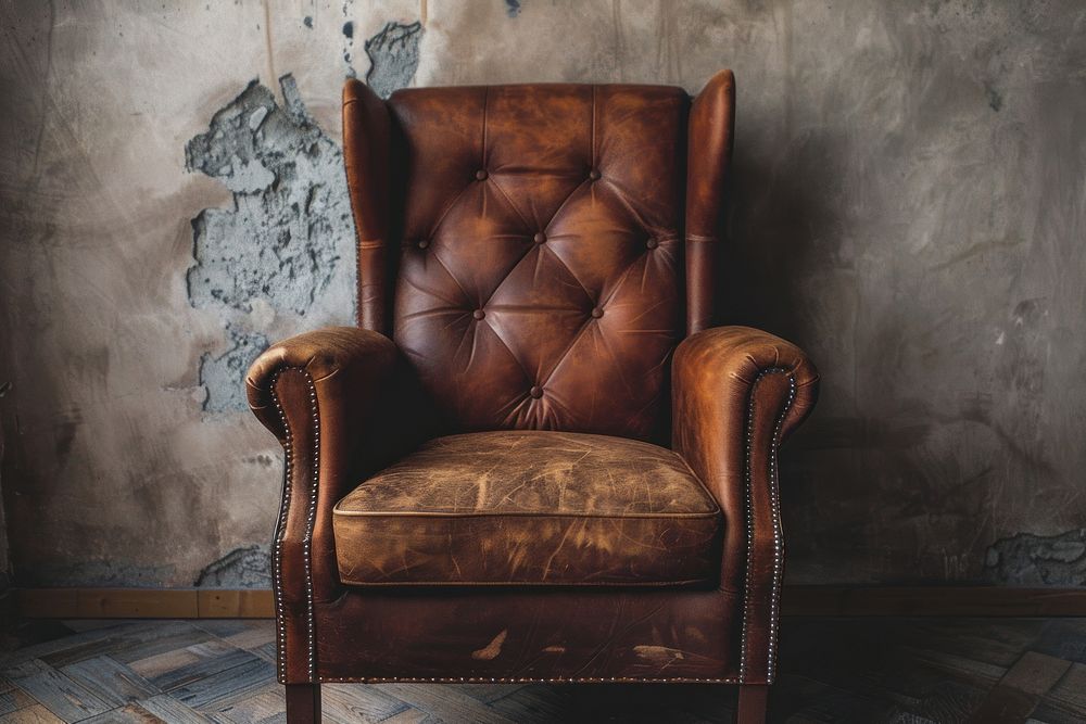 Industrial leather chair furniture armchair.