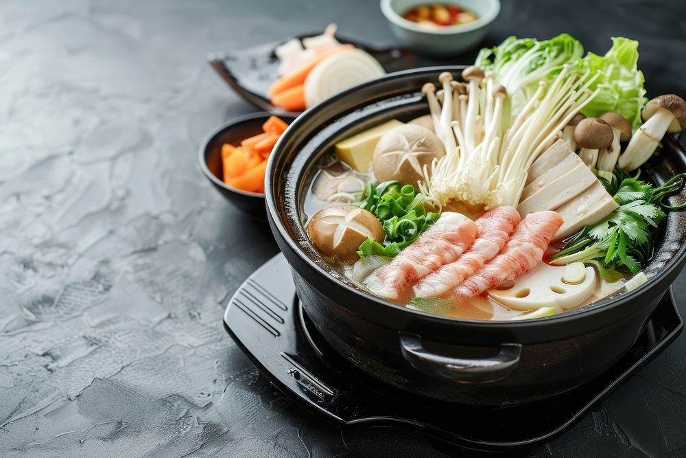 Shabu Shabu cookware dish food.