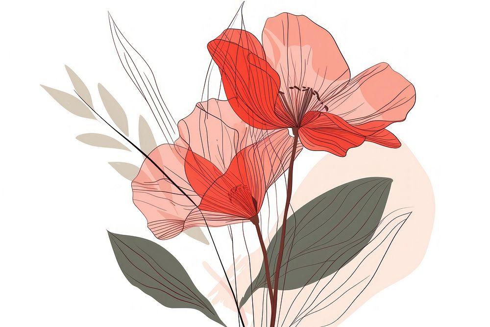 Red flower flat illustration art illustrated graphics.
