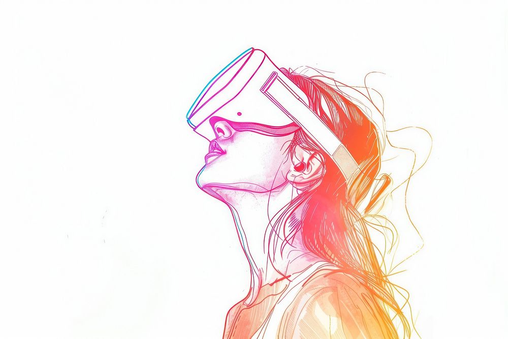 Woman in Virtual Reality woman art illustrated.