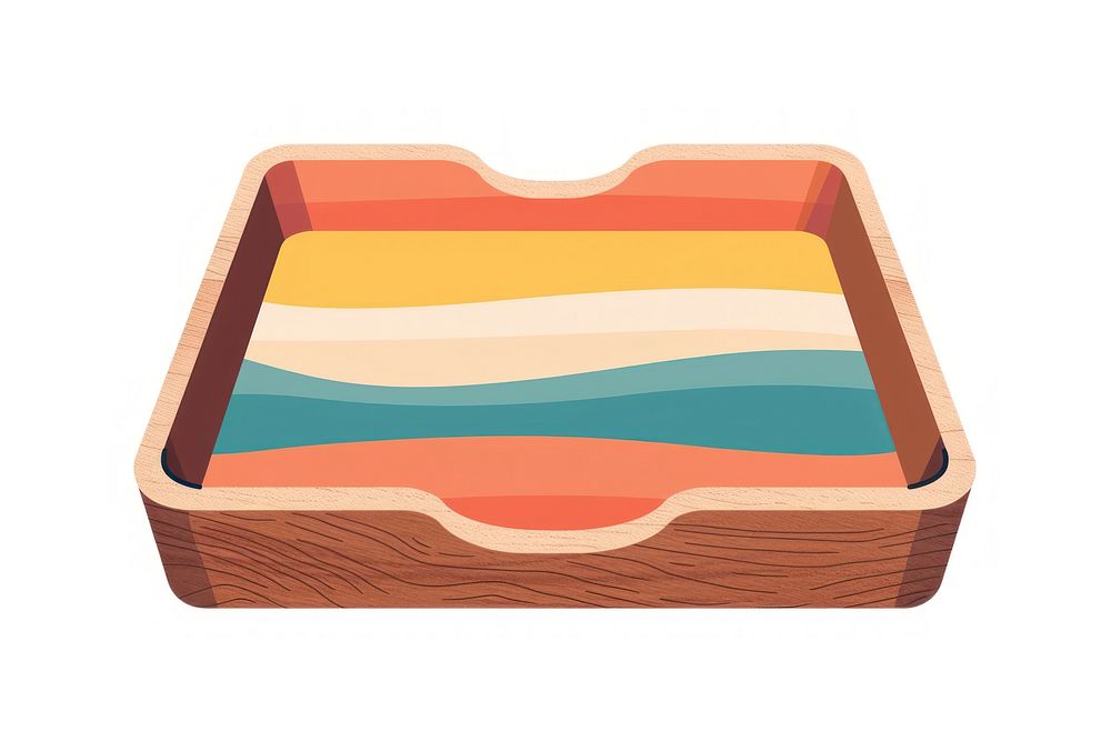 Wooden tray flat flat illustration furniture crib infant bed.