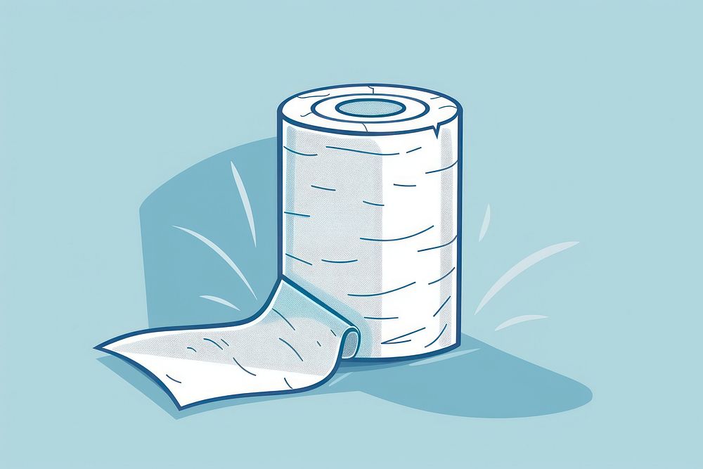 Toilet paper flat illustration tissue towel disk.