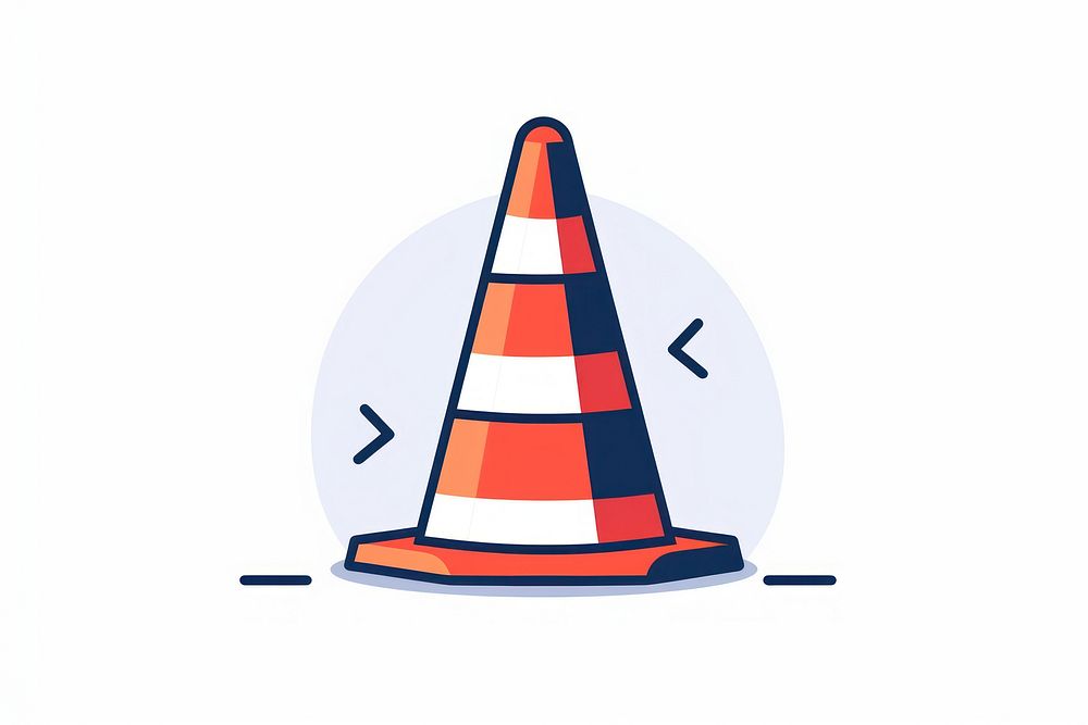 Traffic cone flat illustration.