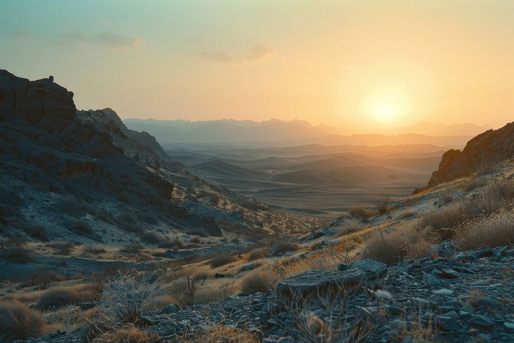 Beautiful desert landscape wilderness outdoors horizon.