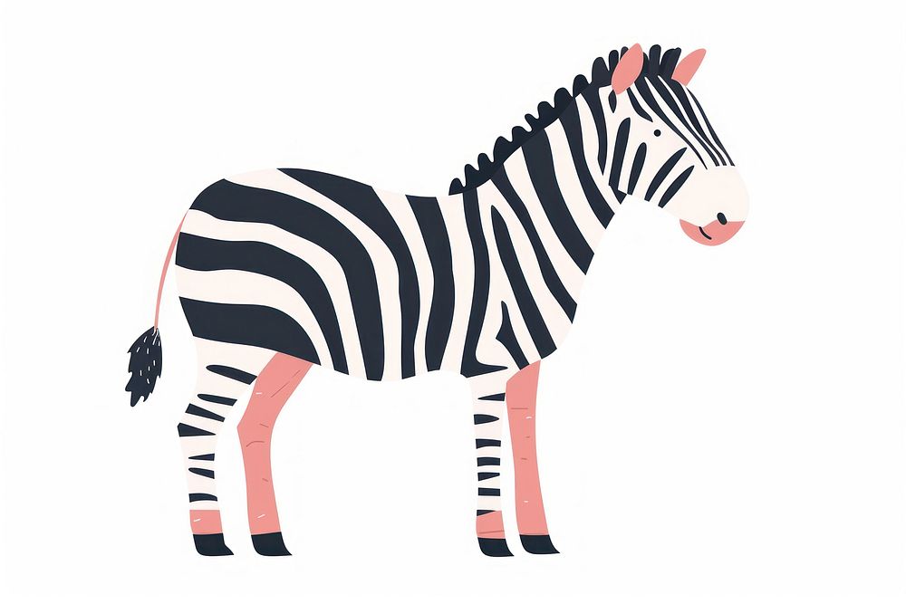 Zebra flat illustration wildlife animal mammal.