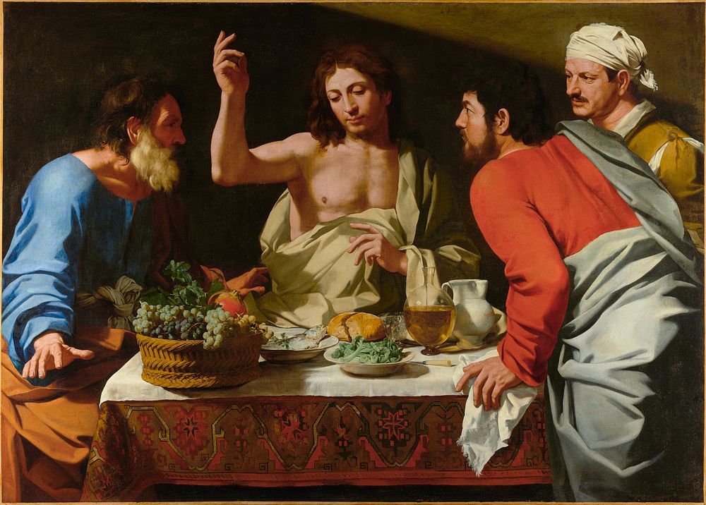 The Supper at Emmaus by Bartolomeo Cavarozzi. Original public domain image from Getty Museum. Digitally enhanced by rawpixel.