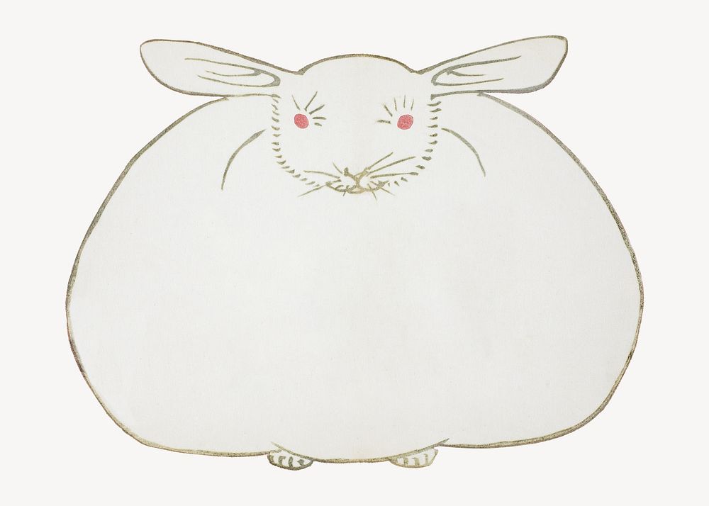 Vintage fat rabbit illustration psd. Remixed by rawpixel.