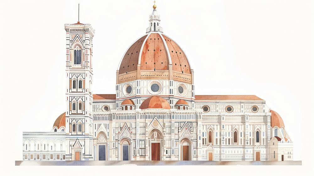 Architecture illustration cathedral florence.