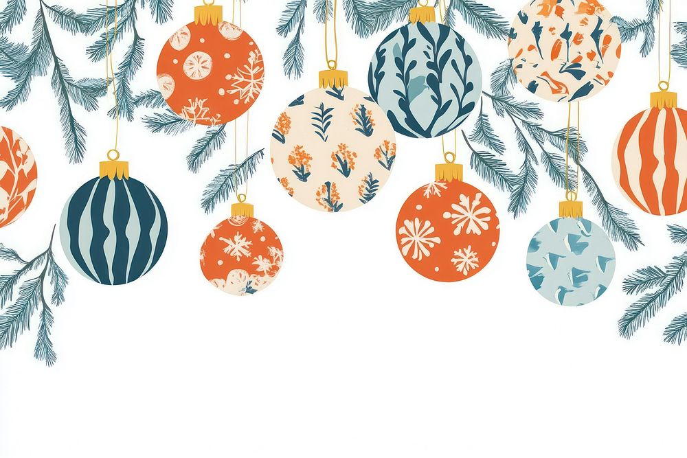 Merry Christmas christmas ornaments illustration.