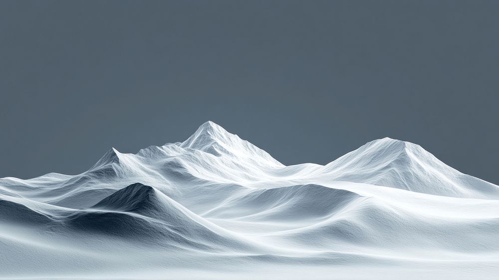 A peaceful evening mountain landscape peaks snow snow-covered.