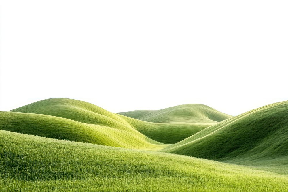 Green grassy rolling hills landscape outdoors scenery.