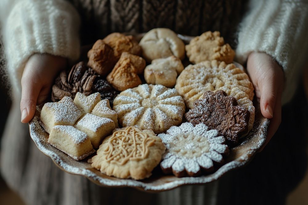 Homemade cookie powdered platter sugar.