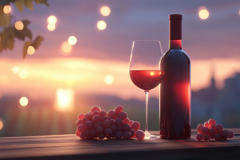 Romantic sunset wine experience