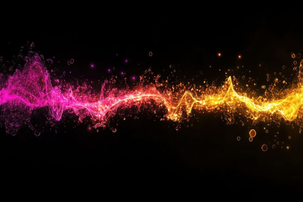 Red color sound waves abstract colors illustration.