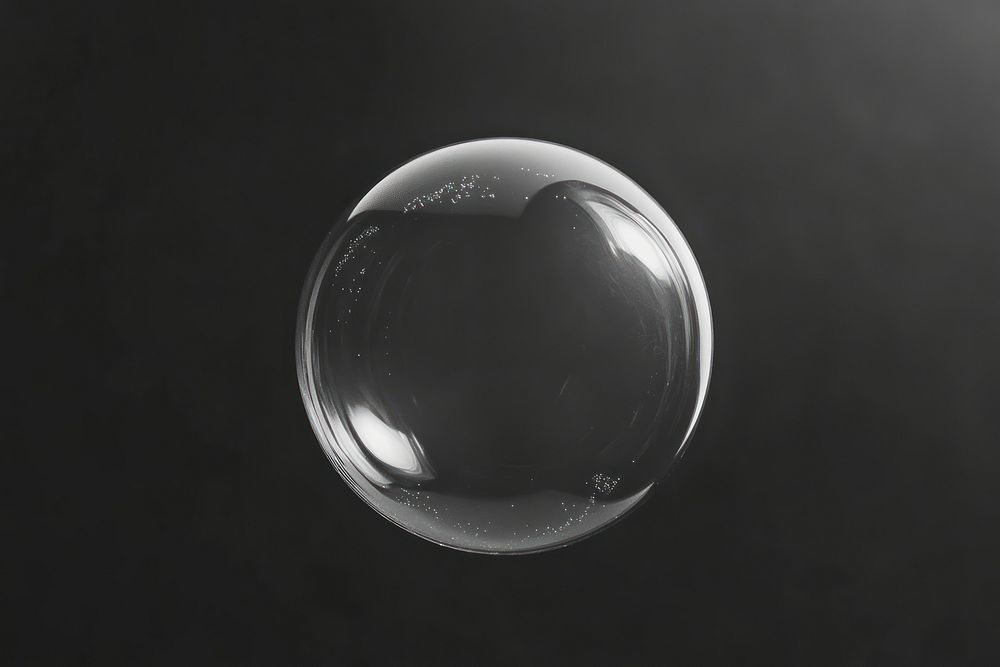 Realistic soap a bubble background sphere dark.