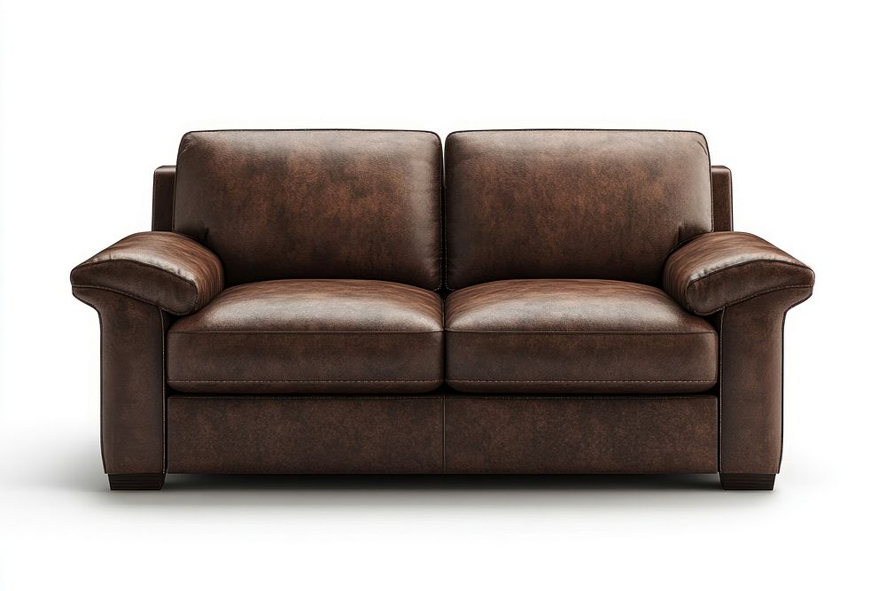 Leather sofa furniture brown comfortable.