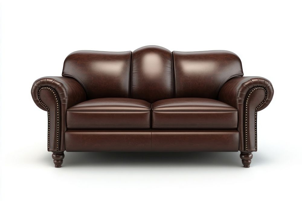 Leather sofa furniture brown comfortable.