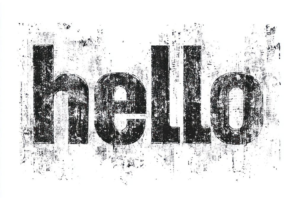 Hello retro photocopy text white illustration.