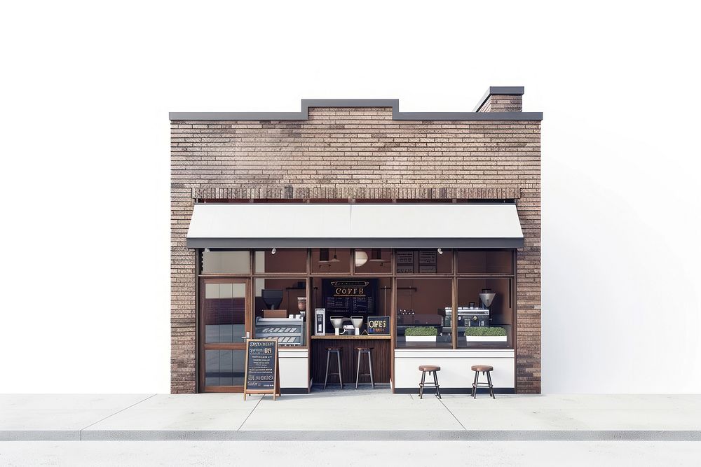 Coffee shop brick minimalist building. | Free Photo - rawpixel