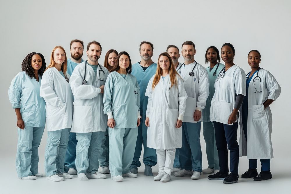 Many medical personnel professionals healthcare groupshot.