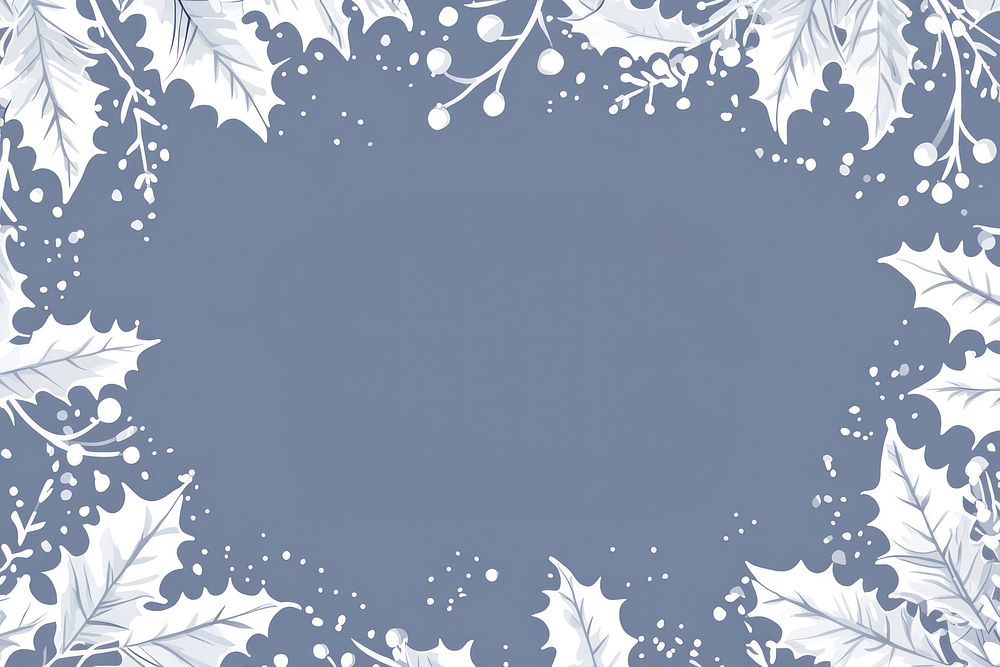 Elegant winter foliage border illustration.