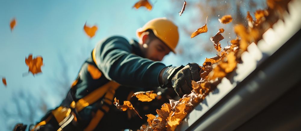 Autumn leaves leaf maintenance worker.