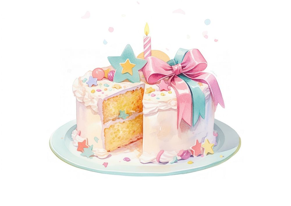 Pastel coquette birthday cake dessert ribbon colors.