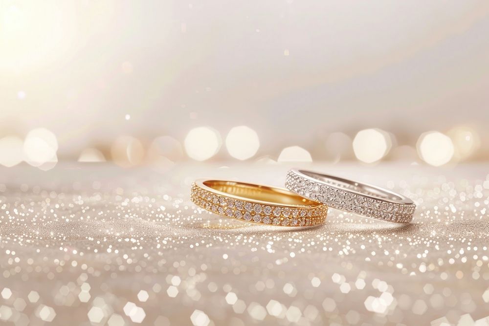 Diamond rings accessories background.